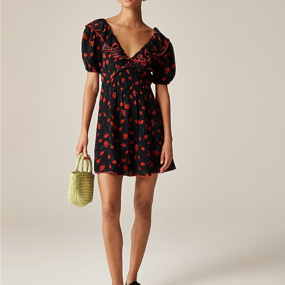 J. Crew Dresses & Skirts - Jcrew Ruffle-collar mini dress in painted daisy print